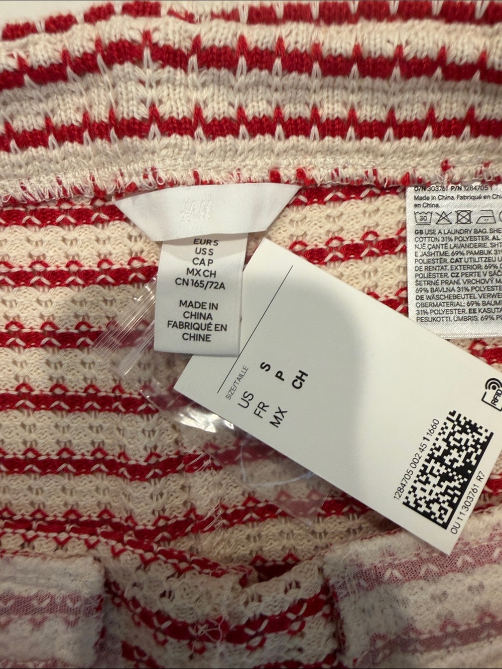H&M Red and White Striped Crochet Polo Top & Shorts Set - Picture 4 of 10